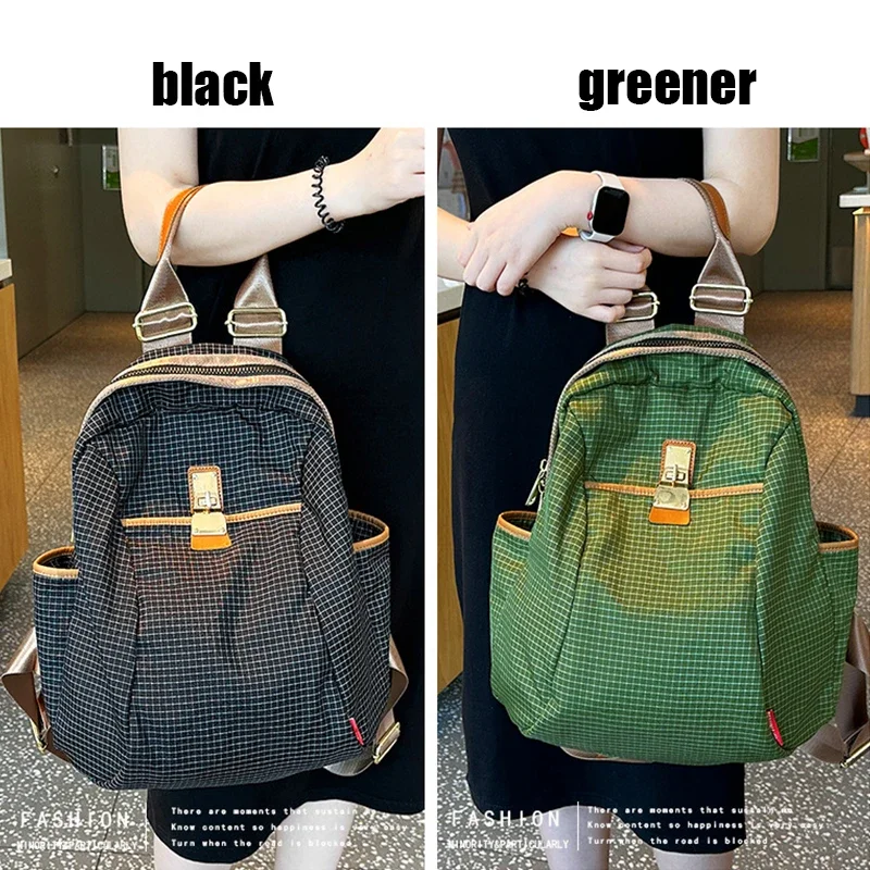 حقيبة ظهر كاجوال للسيدات خفيفة الوزن للسفر من قماش أكسفورد حقيبة مدرسية للنساء حقيبة ظهر جانبية حقيبة أصلية بسيطة