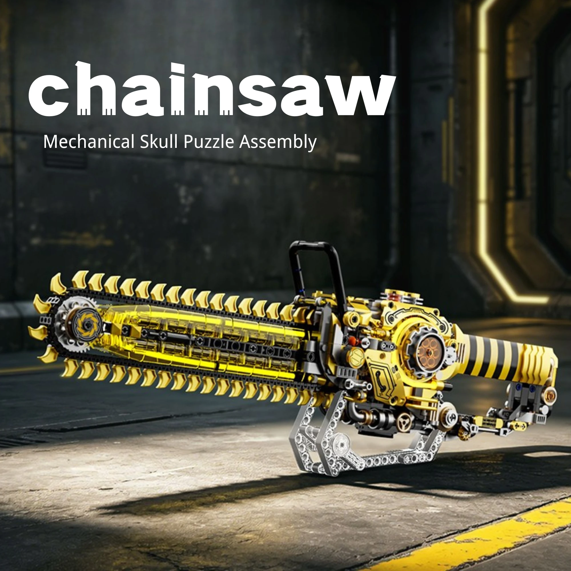 

1096pcs Mechanical Chainsaw Knife Model Building Blocks Desktop Ornament Steampunk Chainsaw Model Bricks Toys for Adults Gifts