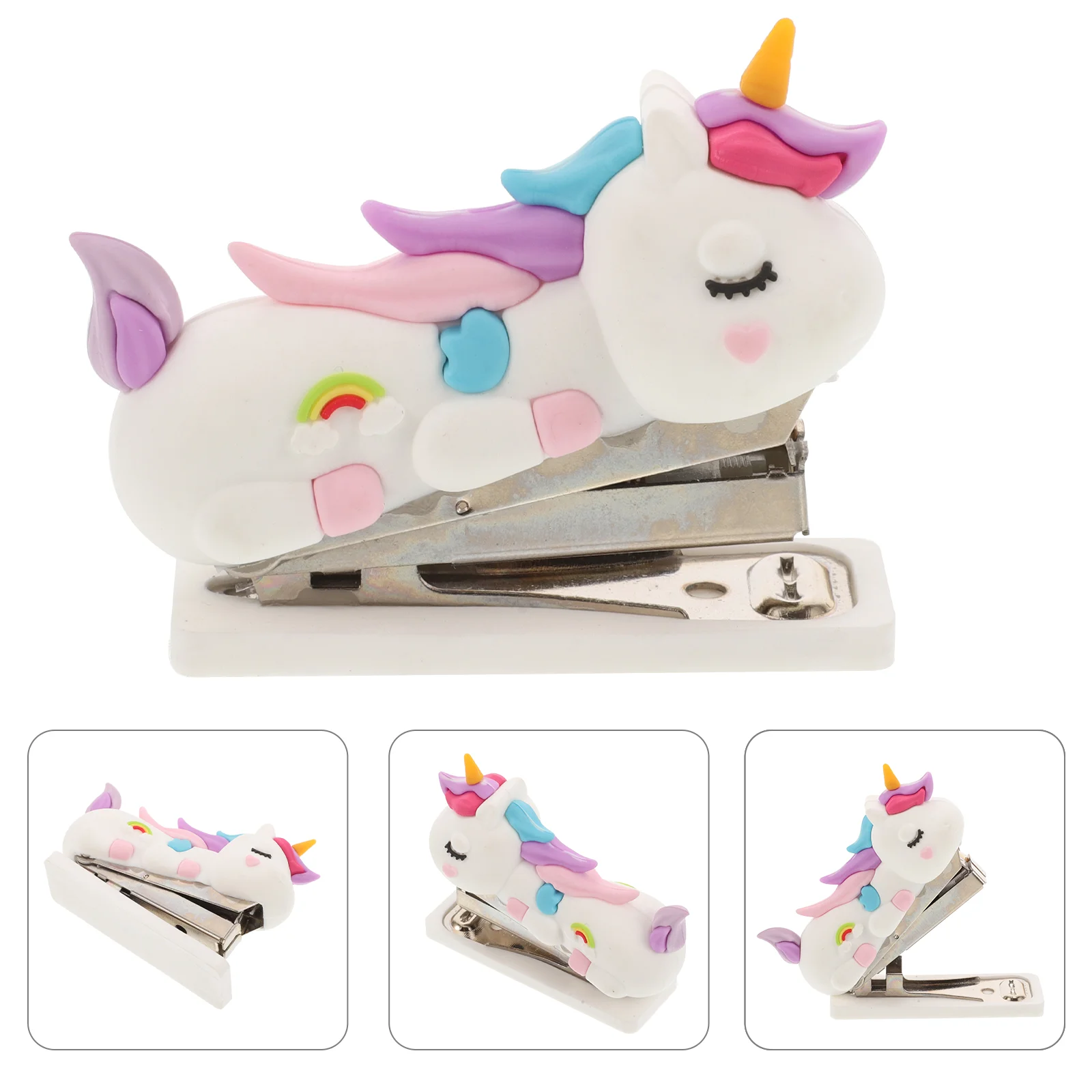 Mini Stapler Book Cartoon Small Cute Stainless Steel Home Accessory Office for Desk