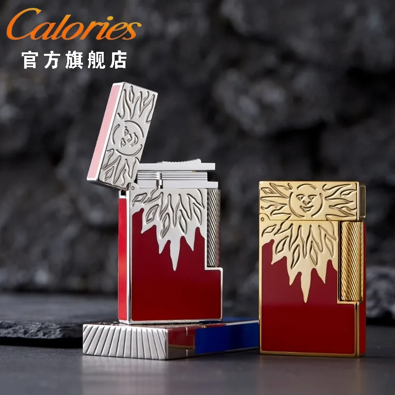 

2026 Calories Calorie Steel Tone High-end Lighter Sun and Moon Carving Creative Business Man Gift for Boyfriend
