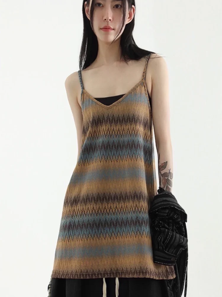 

ort Strapl Zigzag Stripe Svel OPs Dr Casual Commute Sle Creative Pattern Summer Women's Moisture ng V-Ne ...