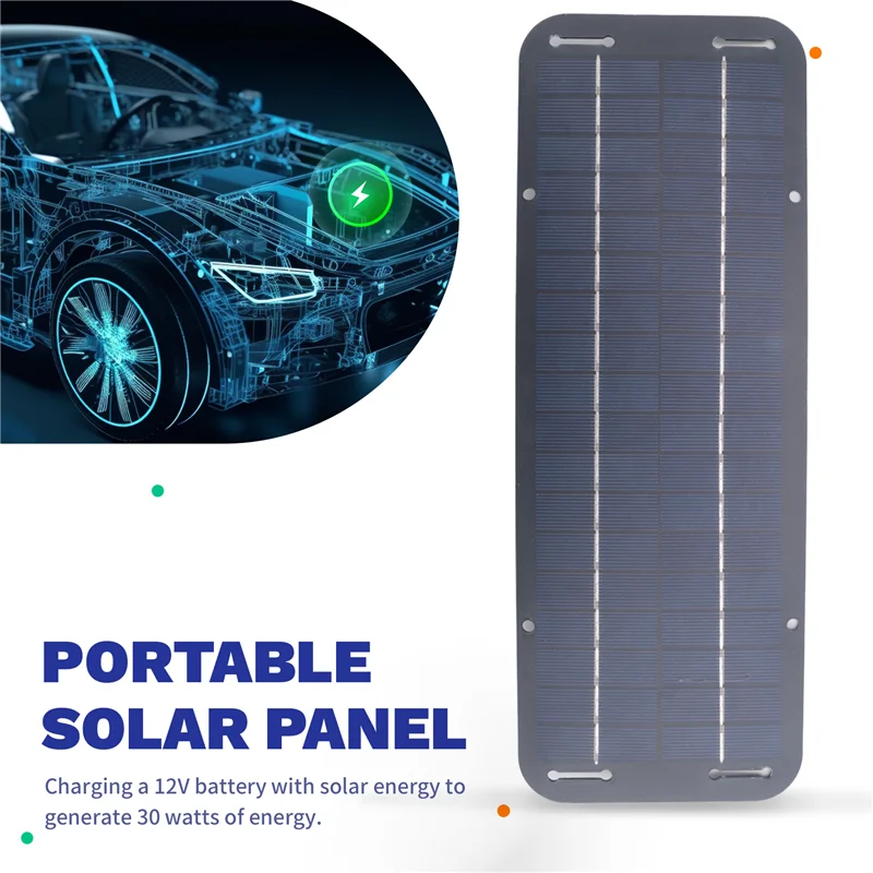Neu! 12V 30W Auto Boot Power Solar Panel Batterie Ladegerät Betreuer Für Auto Motorrad Traktor Boot RV
