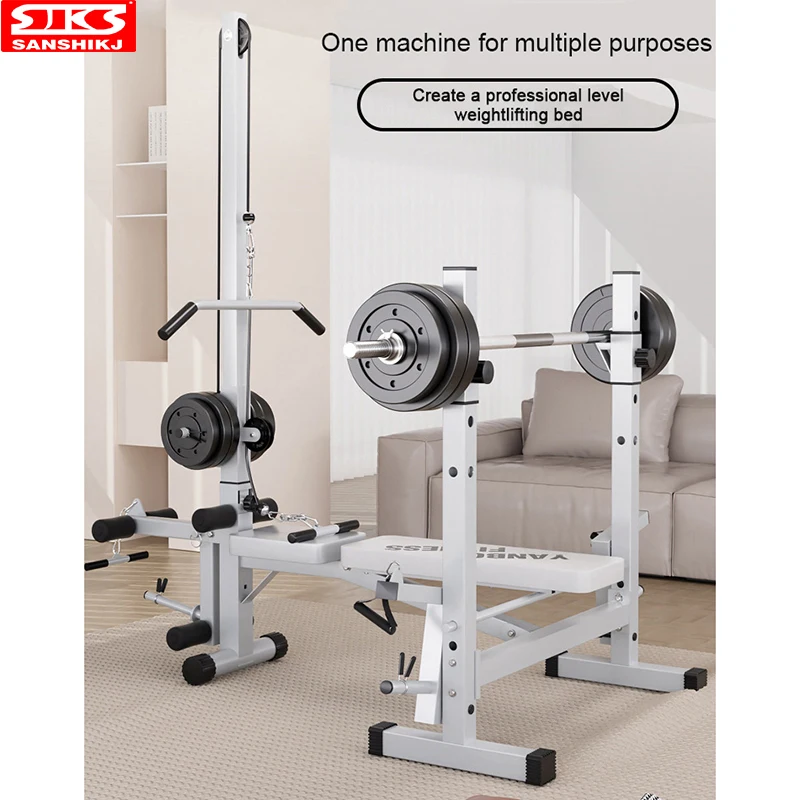 

Weightlifting bed, bench press stand, multifunctional fitness equipment, home barbell bed, squat stand, indoor flat push trainer