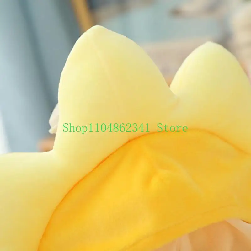 652F Lovely Cartoon Yellow Plush Hat Funny Stuffed Headgear Warm Beanie Earflap Cap Cosplay Holiday Party