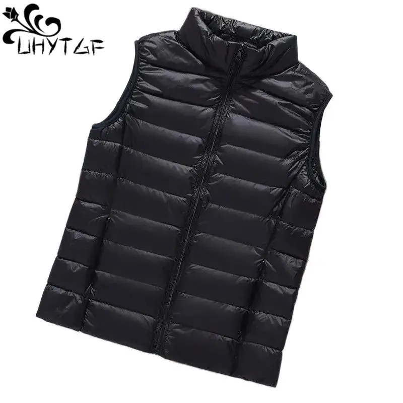 

Sleeveless Women Jacket Light Thin Liner Duck Down Vest Female Pocket Zipper Slim Autumn Winter Waistcoat Ladies Parka Coat 2775