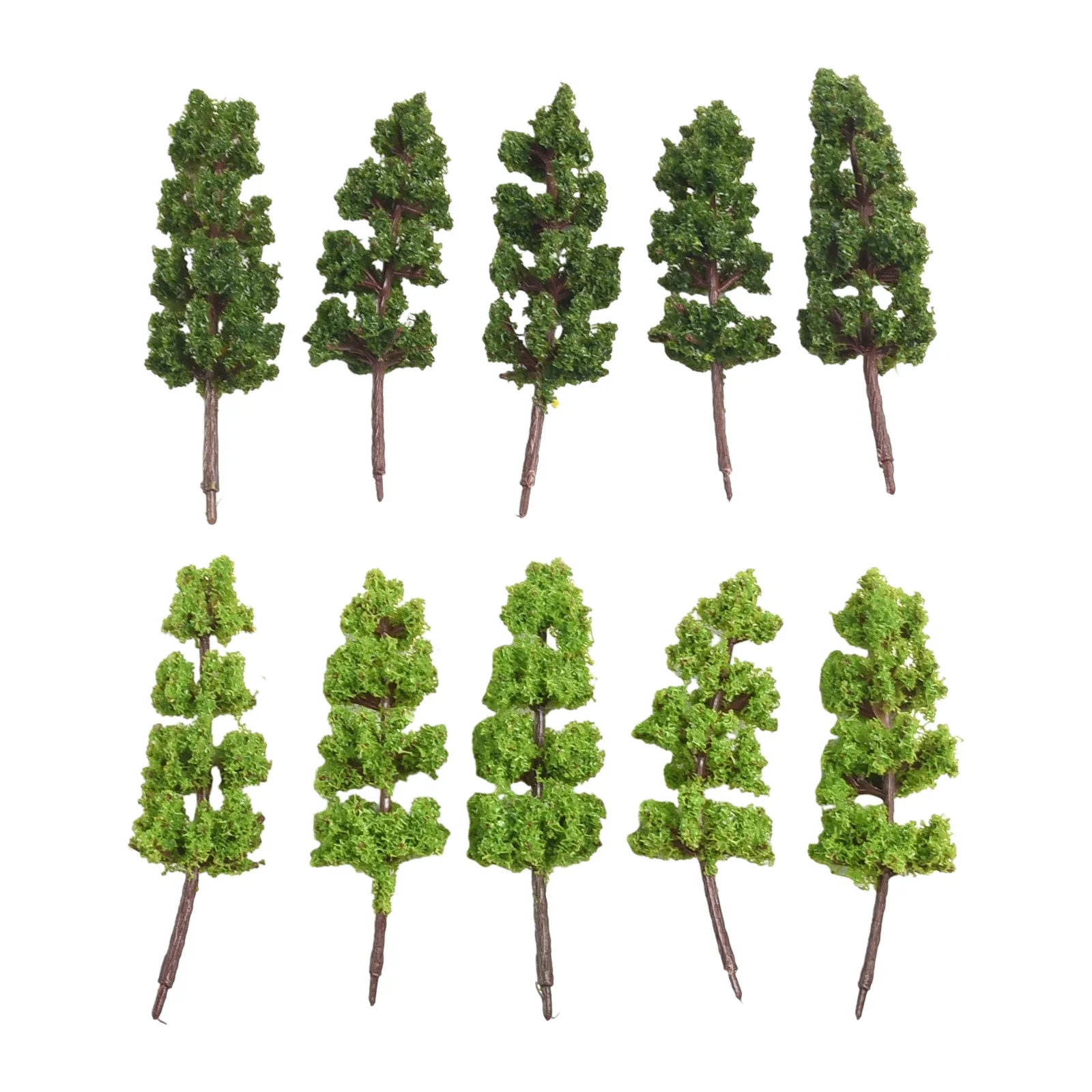 20Pcs Green Model Trees Miniature Landscape Scenery Train Railways Trees Model Scale 1:200 Green Plastic Artificial Trees