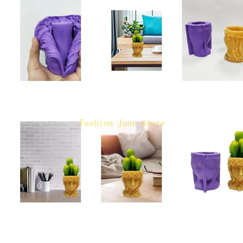 

N5KA Pen Holder Flower Pot Molds Epoxy Resin Mold for Making Craft Supplies