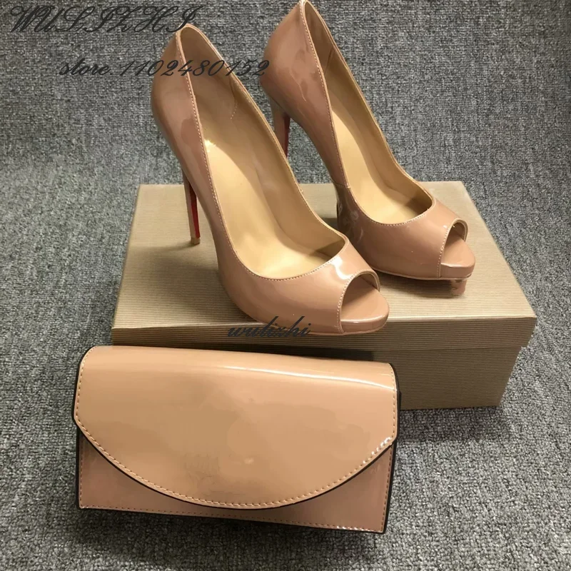 Nude Skin Color Fine Heel Side Empty Sandals Girls Casual Metal Bag Summer Party Pump Pointed Pointed Sexy 10Cm Heel Light Shoes