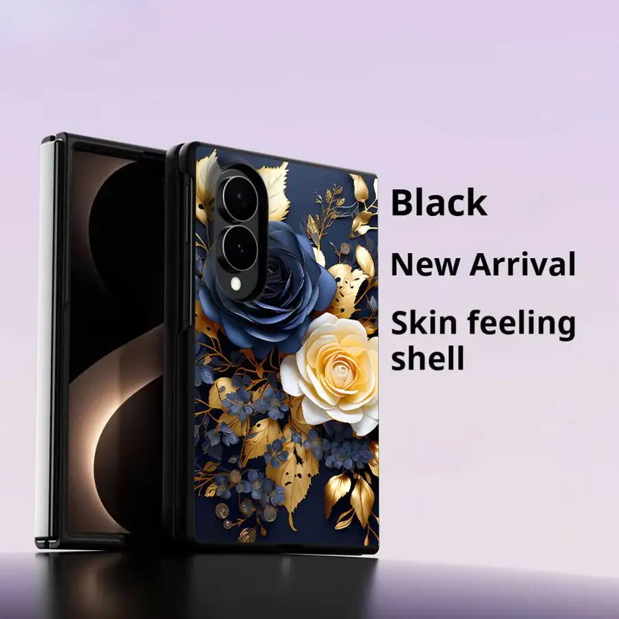 Luxury Phone Cover Case for Samsung Galaxy ZFold8 ZFold Wide Z Fold 8 Z Fold8 Wide Blue And White Roses
