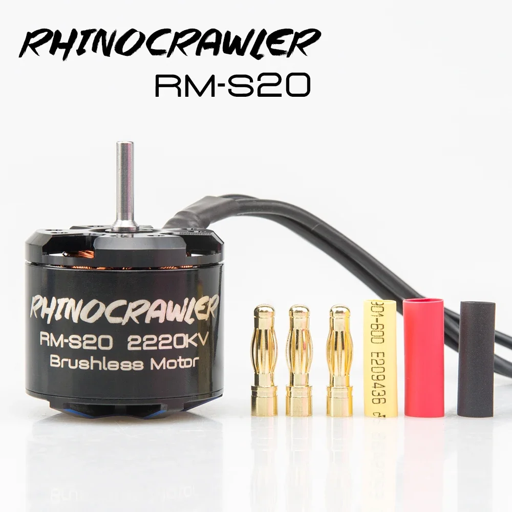 

NEW RM-S20 Brushless Motor RhinoCrawler for 1/8 1/10 AM32 ESC 80A RC Crawler Car LCG Chassis Axial SCX10 Traxxas TRX-4 MOA