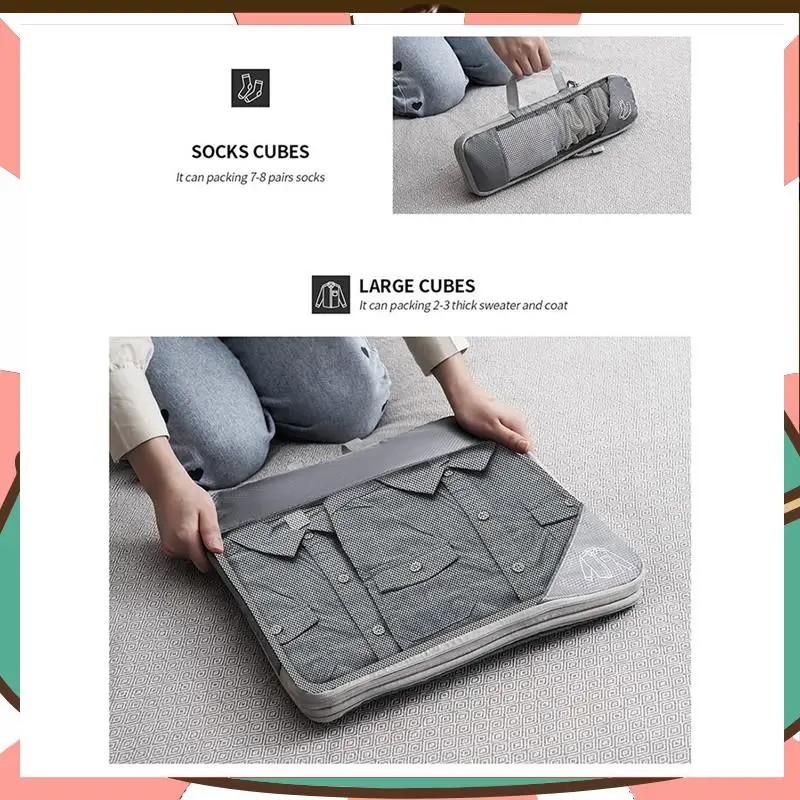 

Compressed Packing Cubes Set Compressed Packing Cubes Set Ideal For Suitcase Organization-[A59T]