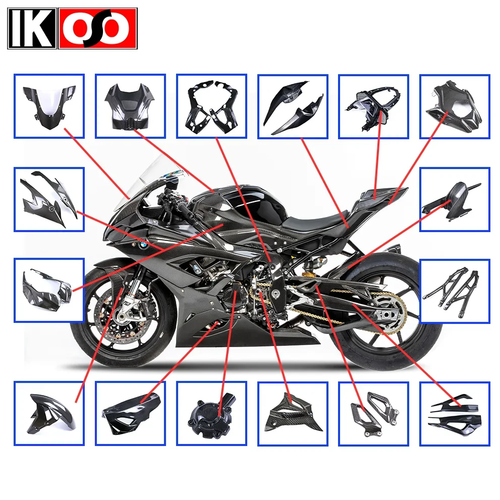 For S1000R Carb BMW S1000RRon Fiber Front Tank Airbox Cover 100% Full Dry Carbon Fiber Motorcycle Parts and Accessorie 2014-2019