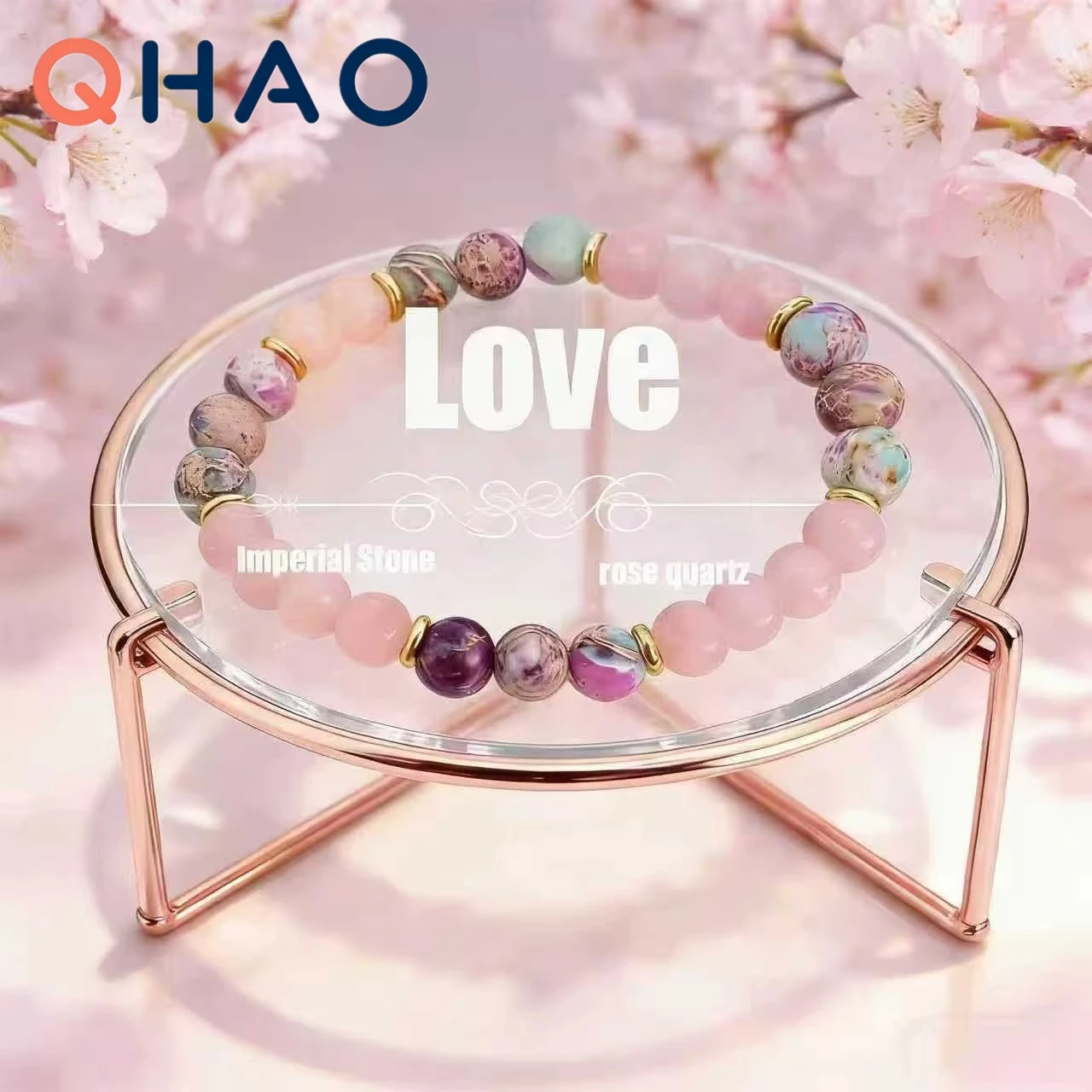 Colorful Imperial Jasper Rose Quartz Beaded Bracelet Women Fashion Jewelry for Love and Friendship Bracelet for Women Charm image 3