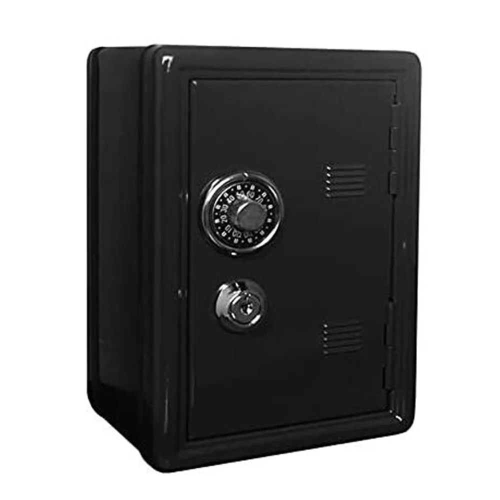 Caja de Seguridad organizadora de escritorio de hierro, hucha decorativa, Mini gabinete de Metal, caja de almacenamiento de dinero, caja de almacenamiento para niños, negro