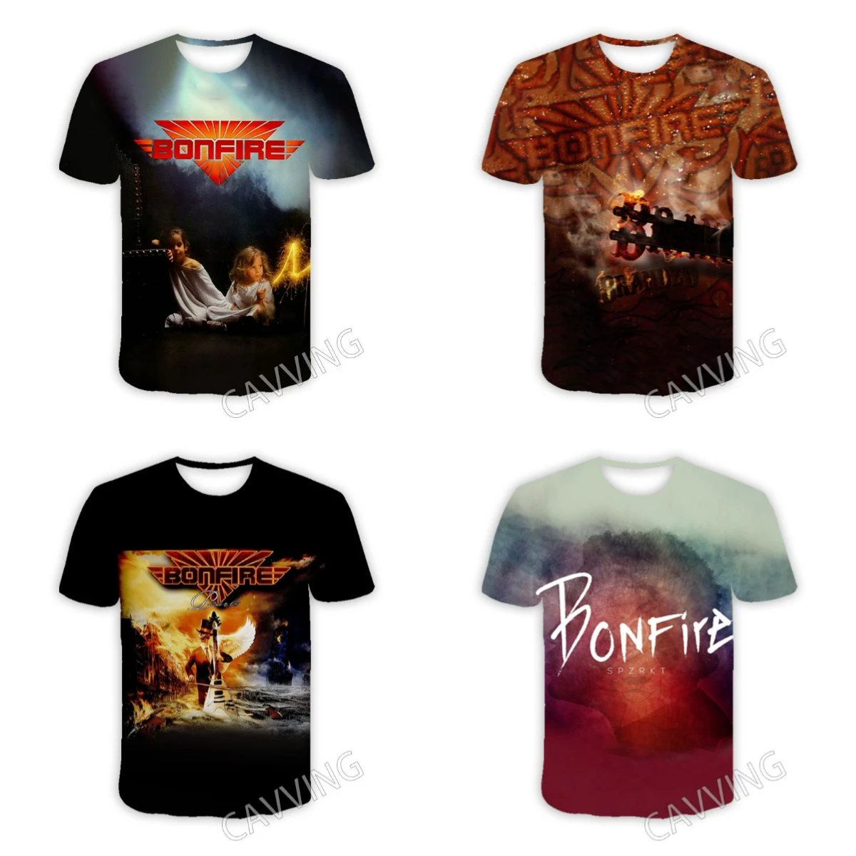 

2025CAVVING Повседневная футболка с 3D принтом Campfire Band Футболка в стиле хип-хоп Топ в стиле Харадзюку Мужская/женская одежда Быстросохнущий топ MOTO