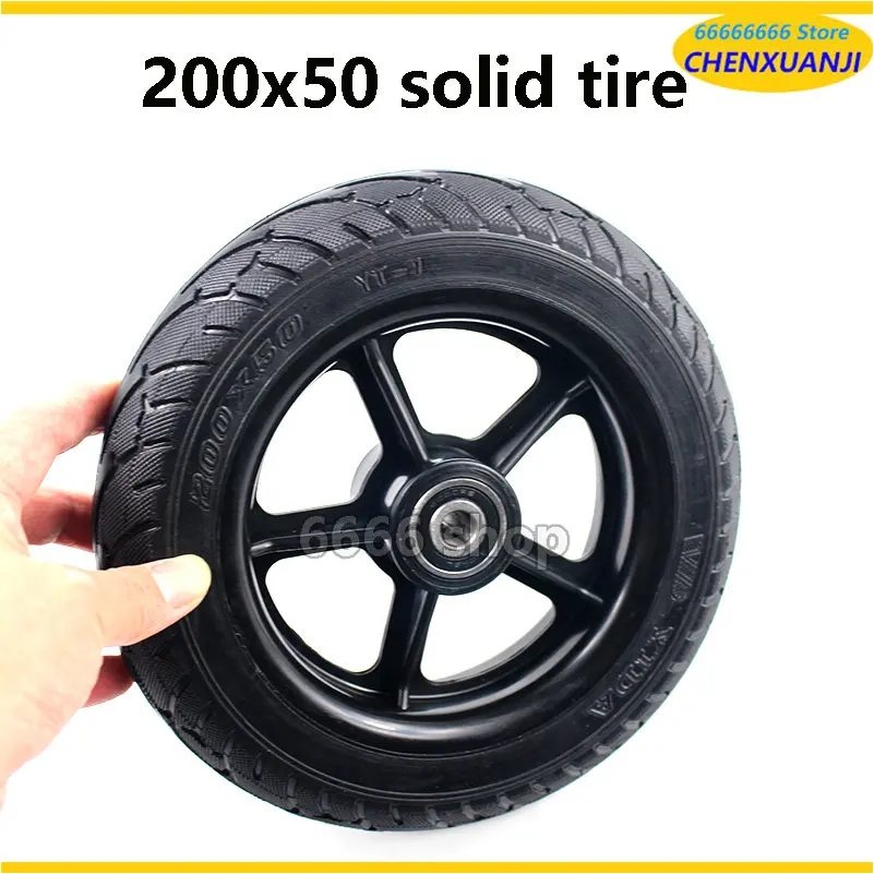 8 Inch Solid Wheels 200X50 Mm Solid Tyre Wheel with Bearing, Rubber Tires, Power Wheelchair Caster Electric Scooter Wheels