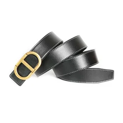 2025 Top Luxury Designer Brand Pin T Buckle Belt Men High Quality Women Genuine Real Leather Dress Strap for Jeans Waistband