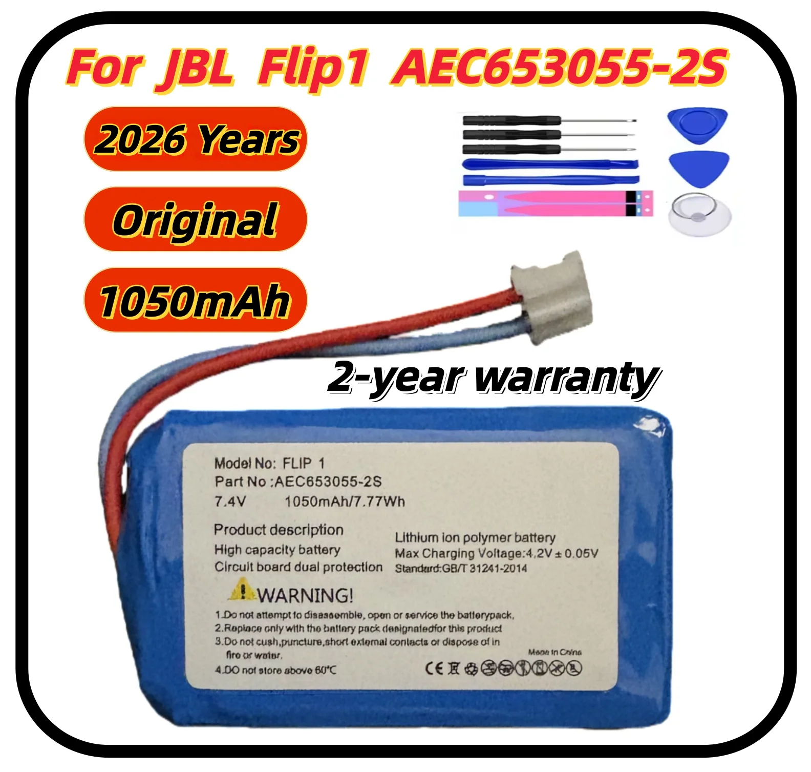 

2026 New Replacement 3.7V Battery For JBL Flip 1 2 3 4 5 6 Flip1 Flip2 Flip3 Flip4 Flip5 Flip6 Speaker Bateria +Free Tools