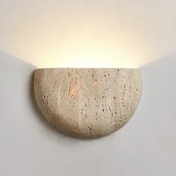 Led Wall Lamp Bedroom Bedside Light Retro Medieval Style Yellow Cave Stone Nature Lighting Fixtures Home Room Decor Interior