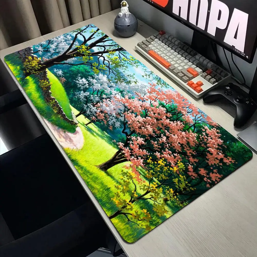 Large Mouse Pad Nature Painting Desk Mouse Pad Cute HD Desk Pad Extended Gaming Keyboard Mats Large XXL Gamer Fall Art Mousepad