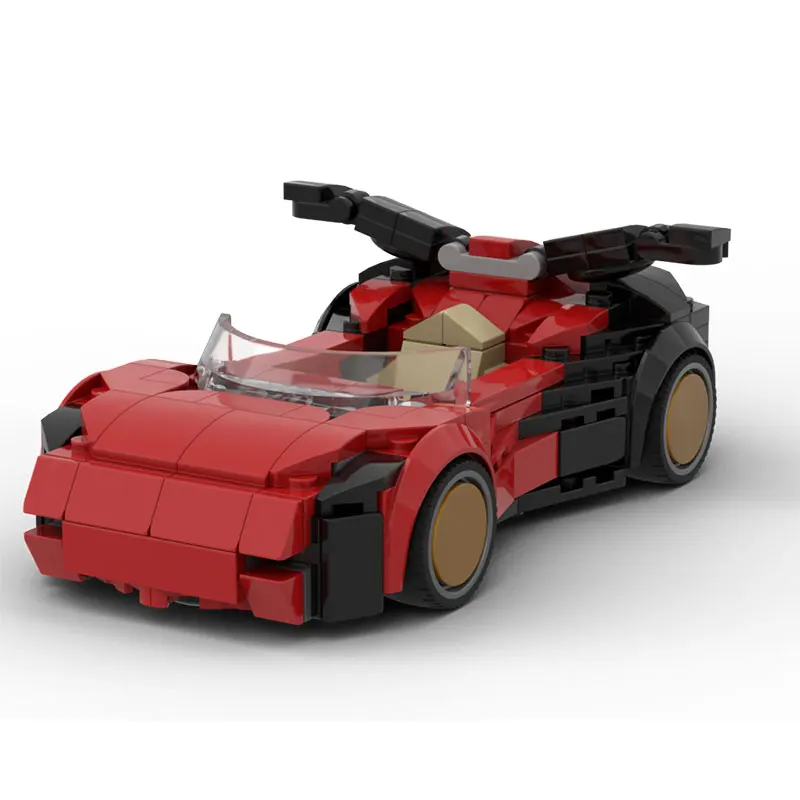 

249pcs Small Particle Building Block MOC Red Sports Car Racing Convertible Model Toy Vehicle Gift