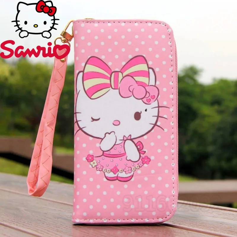  Hello Kitty New Long Wallet Cartoon Cute Children's Wallet Multiple Card Slots Large Capacity Fashion Girl Coin Purse
