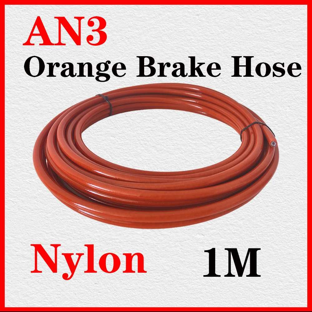 

AN3 Orange Nylon Stainless Braided Universal Racing/Motorcycle Hydraulic Brake Hose Clutch Oil Line Tube For Racing 1M