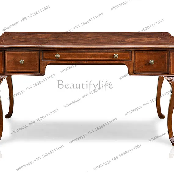 

American retro solid wood desk desk light luxury solid wood