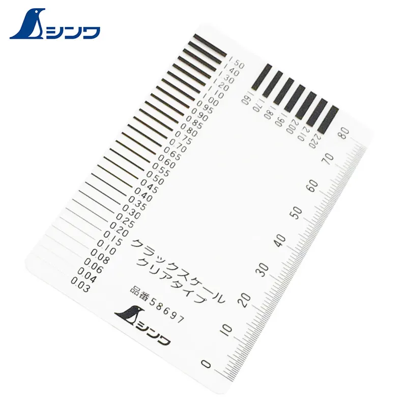 

Shinwa Japan Penguin Ruler for measuring gaps，Wall crack measuring tool，Plastic, transparent card type