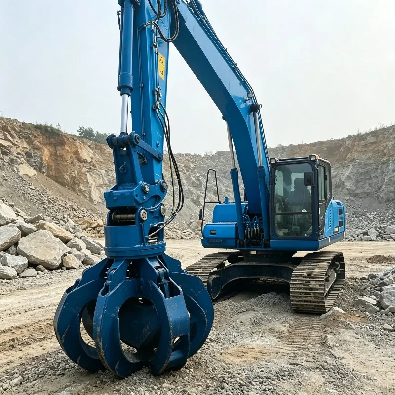 Hydraulic Motor Driven Orange Peel Multi Petal Scrap Grapple Attachment for Continuous Heavy Loading Customized