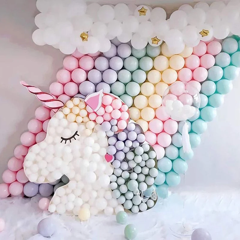 100pcs 5-12\'\' Latex Macaroon Balloon Kids Birthday Wedding Balloons Party Wedding Decoration Sweet Colorful Air Ball Arch Baloon