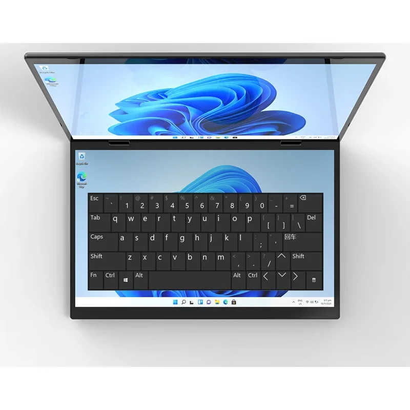 L14 12th Gen Intel N95 podwójny ekran 360 ° joga Laptop 2*14 Cal 2.5K Touch IPS Windows 11 Pro Mini PC 2 w 1 Notebook WiFi