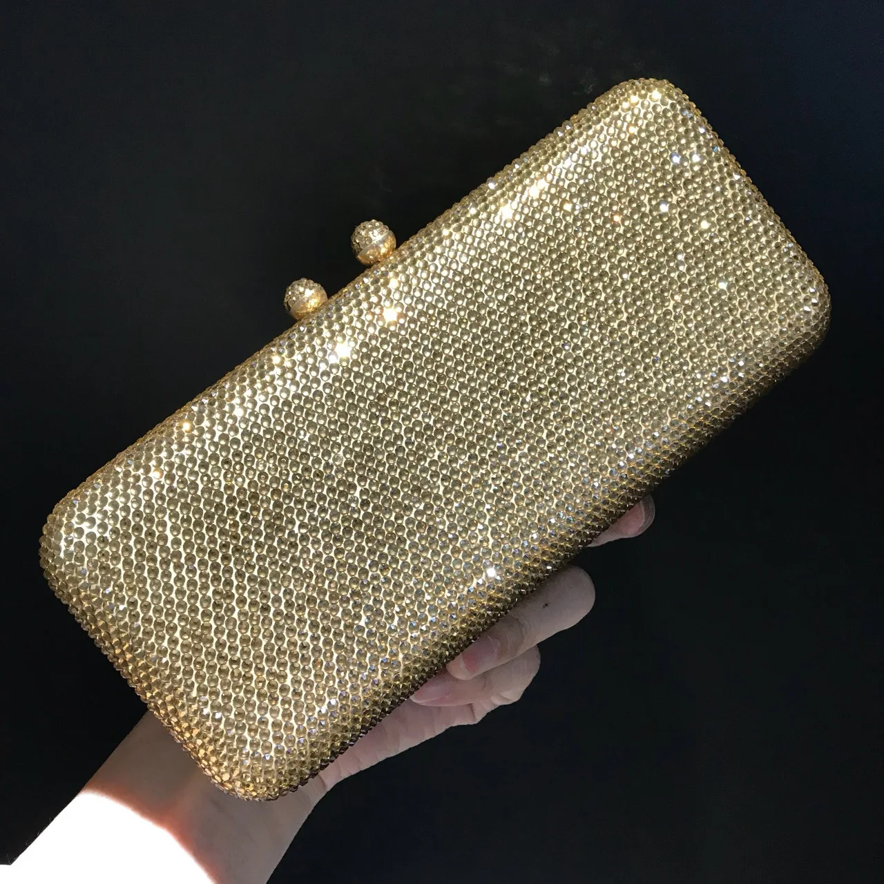 Women Solid Rhinestone Evening Clutch Bag Fashion Shiny Clutch Purse Wedding Party Prom Bride Bag Luxury Designer Gala Handbags