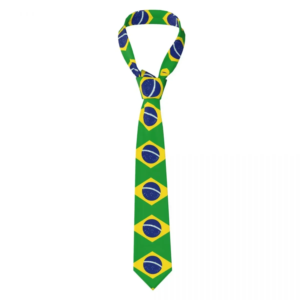 Mens Tie Classic Neckties Brazil Flag Narrow Collar Slim Casual Tie Accessories Gift