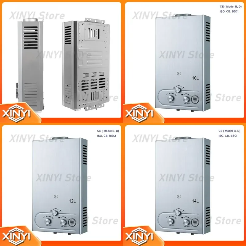for Portable Gas Tankless Water Heater 6L-12L 16KW Copper Wall Mounted Outdoor Camping Shower Hot Water Geyser