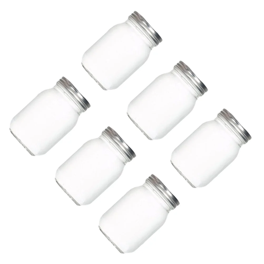 

6 Pcs Jam Jars Round Container with Lid Juice Bottles Mason Food Containers Lids