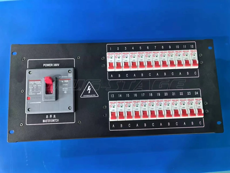 24 Way Panel Accessories Stage Lighting Direct Box Power Box With Main Air Switch Molded Case Circuit Breaker