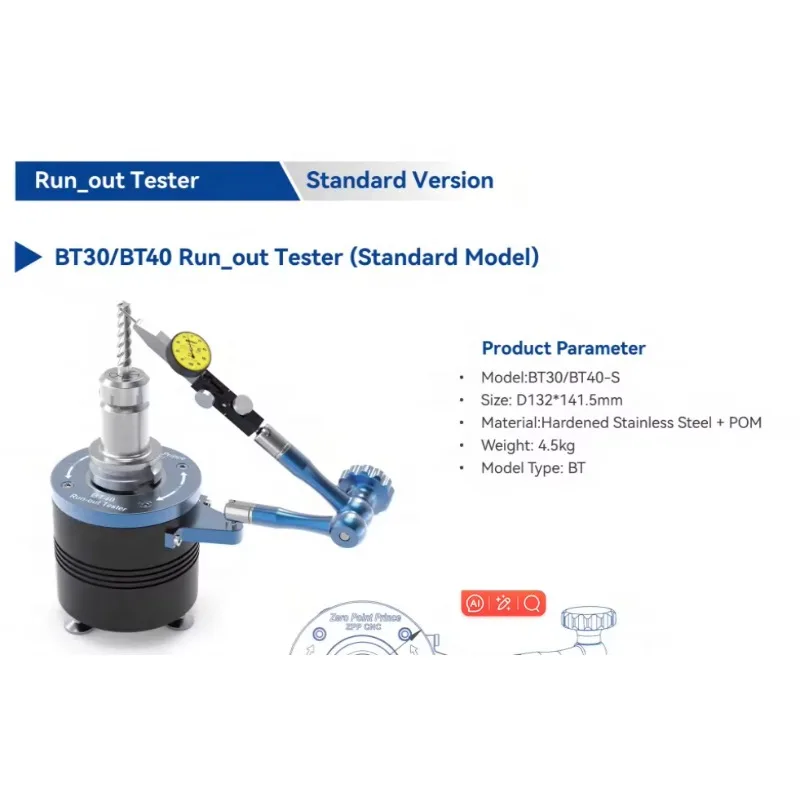 BT30/BT40 Run_out Tester (Standard Model) Run_out Tester Description