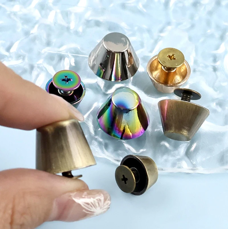 

10-50Pcs Meetee 11mm Metal Rivet Screw Stud Flat Button Bag Foot Nail Buckle Handbag Bottom Protect Buttons Leather Crafts Kits