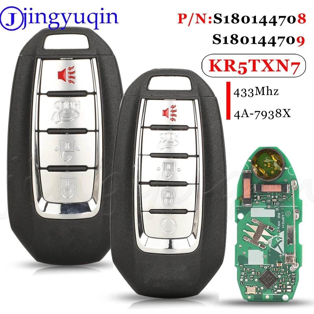 

jingyuqin S180144708 / S180144709 KR5TXN7 Proximity Smart Remote Key Fob 433Mhz 4A NCF29A1M Chip For Infiniti QX60 2019 2020