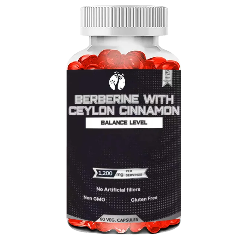 Premium Berberine with Ceylon Cinnamon Capsules, 60 Count, Vegetarian, Non-GMO, Gluten Free, Certified Organic