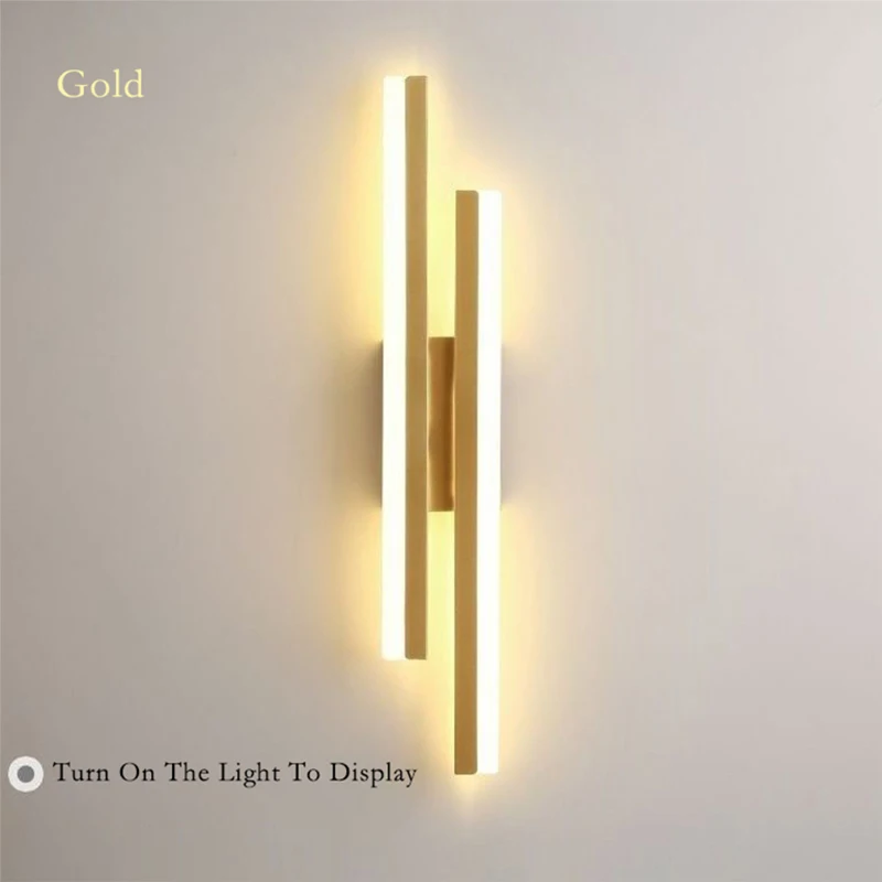 Modern Led Wall Lamp Black/Gold Acrylic Room Decor Light For Living Room Bedroom Interior Decor Lighting Fixture Wall Sconce