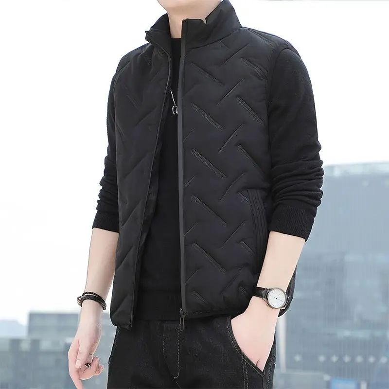 

Men's Fashion Lightweight Down Cotton Vest 2025 New Arrival Thin Warm Outerwear for Autumn Winter Casual Streetwear Gilet