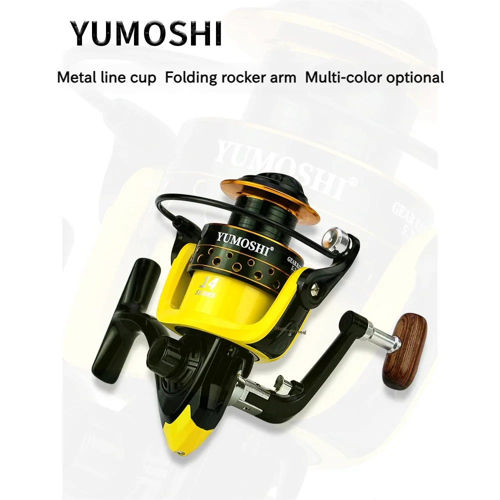 Metal Spool Spinning Reel 5.2:1 Gear Ratio For Saltwater Freshwater Fishing 6 Colors Available 2000 To 7000 Size Long Cast Reel