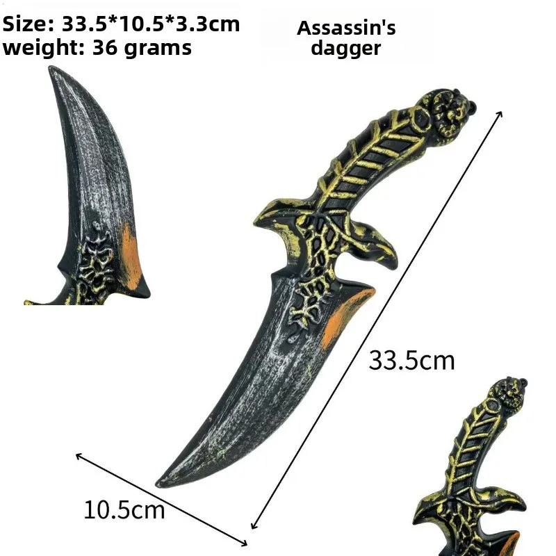 56 cm/22.05in Schedel Speelgoed Mes Assassin Anime Model Rekwisieten Randapparatuur Kunststoffen Halloween Collectible Verjaardag Decoratie Jongens Gift