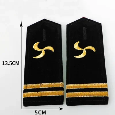 Seaman Kapten Pilot lencana 1/2/3/4 Emas bar lencana kapal pelaut seragam bordir Insignia baling-baling Epaulettes aksesoris