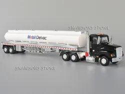 1:43 Scale Diecast Fuel Transport Truck Model Toy Tractor With Tank Semi-Trailer Miniature Replica Collectible