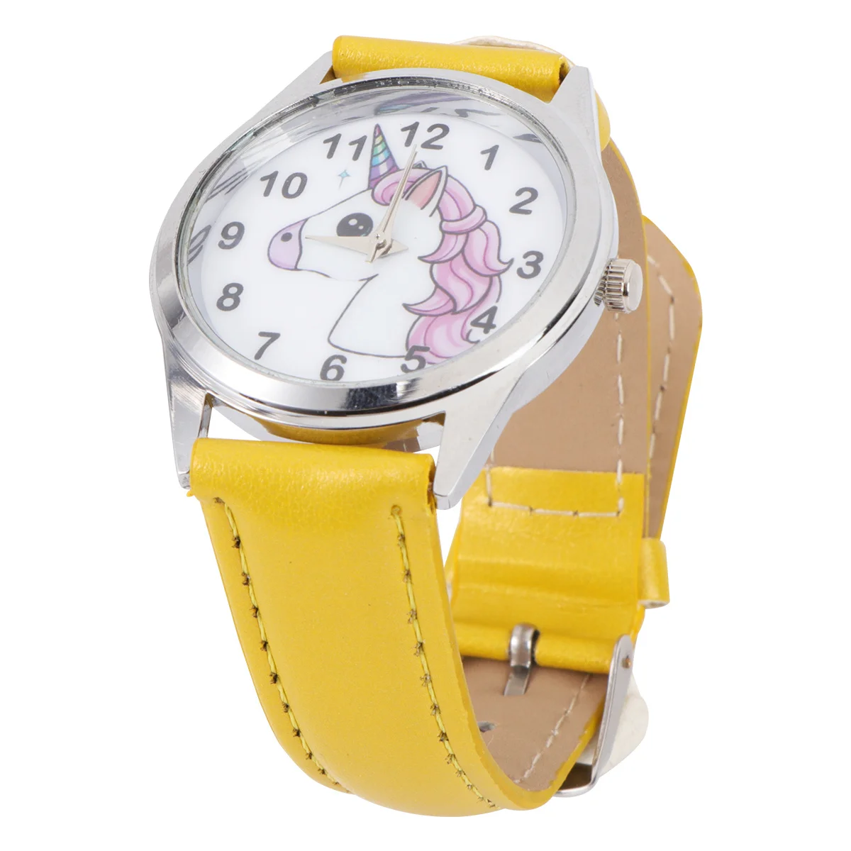 ساعة يد بنمط وحيد القرن باللون الأصفر ومتينة ومريحة ودقيقة لحفظ الوقت وحزام قابل للتعديل رائع #4