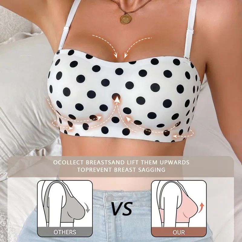 European and American style, trendy and sexy bikini for beach vacations, featuring a polka dot pattern, a retro design