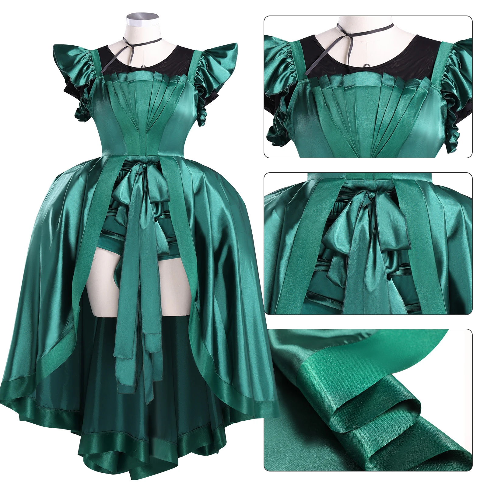 

Agnes Cosplay Costume Girl Green Dress Woman Evening Dresses Outfit for Halloween Christmas Party